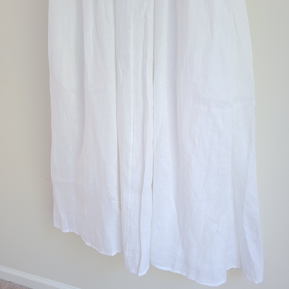 NWT Quince 100% European Linen Fit & Flare Midi Dress, White, S - Picture 6 of 12